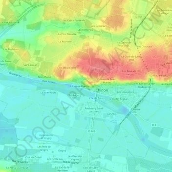 La Ville地形图、海拔、地势