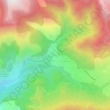La Bolline地形图、海拔、地势