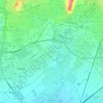 Curnasco地形图、海拔、地势