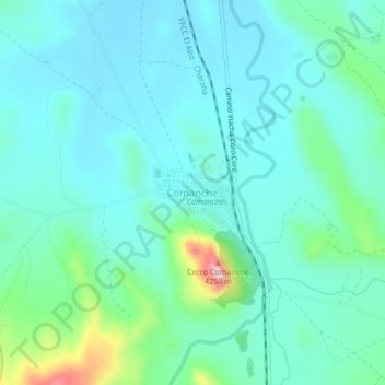 Comanche地形图、海拔、地势