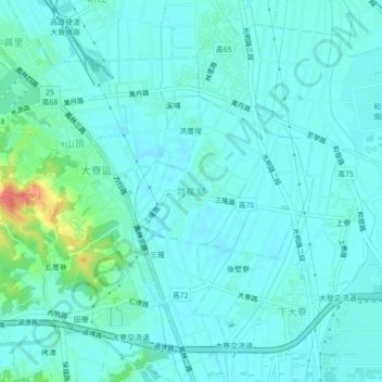 芎蕉腳地形图、海拔、地势