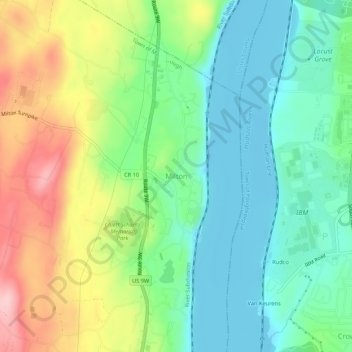 Milton地形图、海拔、地势