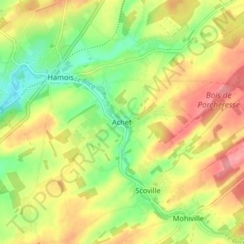 Achet地形图、海拔、地势