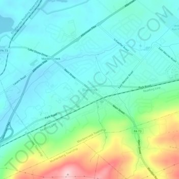 Blandon地形图、海拔、地势