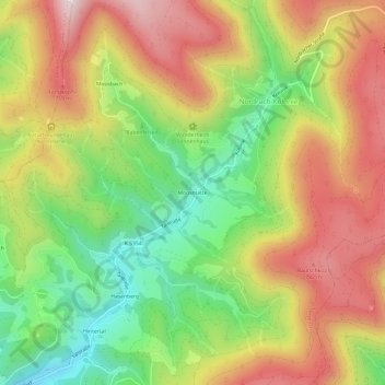 Moosmatte地形图、海拔、地势