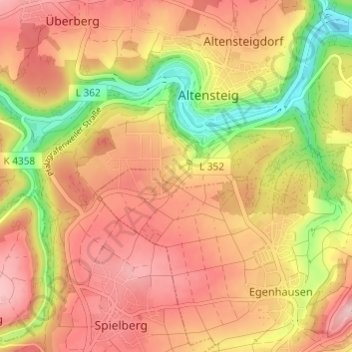 Trögelsbach地形图、海拔、地势