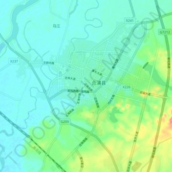 廉州镇地形图、海拔、地势