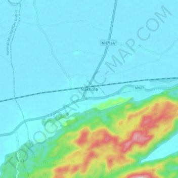 Nakhola地形图、海拔、地势