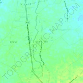 Puting Tubig地形图、海拔、地势