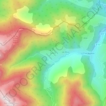 Autrech地形图、海拔、地势