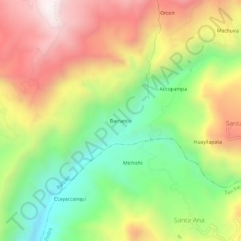 Barranco地形图、海拔、地势