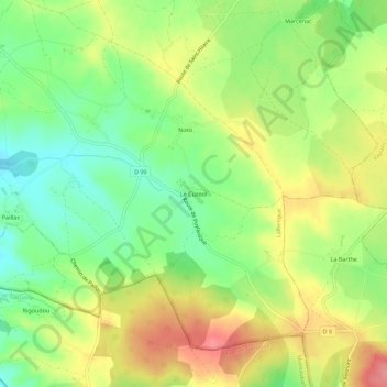 Le Cuzool地形图、海拔、地势