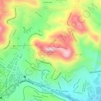 Cerro La Bufa地形图、海拔、地势