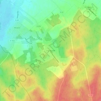 Loge Borgne地形图、海拔、地势