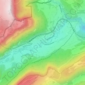 Vallorbe地形图、海拔、地势