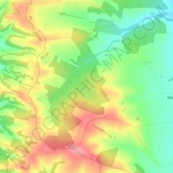 Le Grand Coubin地形图、海拔、地势