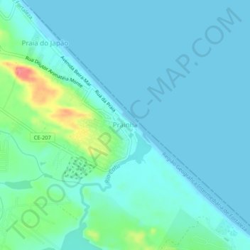 Prainha地形图、海拔、地势