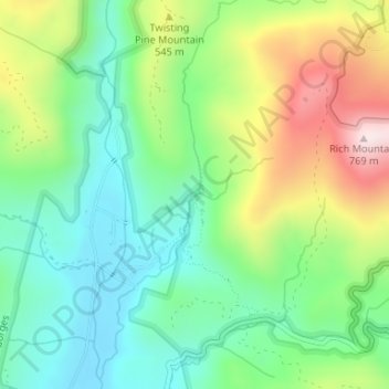 Twin Falls地形图、海拔、地势