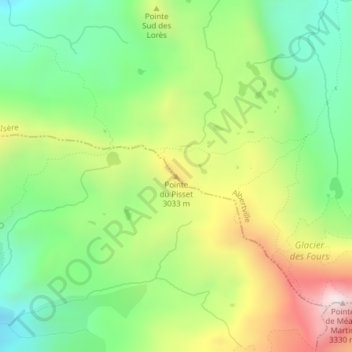 Pointe du Pisset地形图、海拔、地势