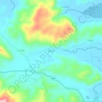 Baliis地形图、海拔、地势