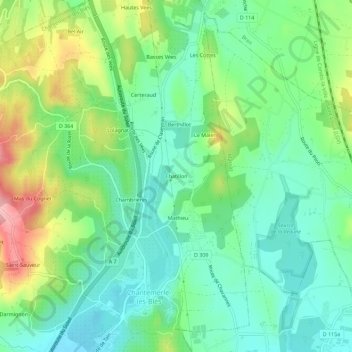 Chatillon地形图、海拔、地势