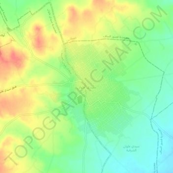 Sidi Alouane地形图、海拔、地势
