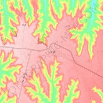 屯字镇地形图、海拔、地势