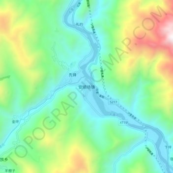 安顺场镇地形图、海拔、地势