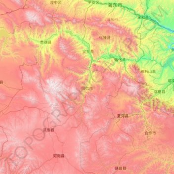 黄南州地形图、海拔、地势