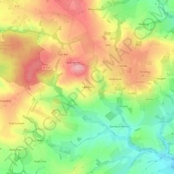Hibridou地形图、海拔、地势