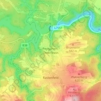 Peygarten-Ottenstein地形图、海拔、地势
