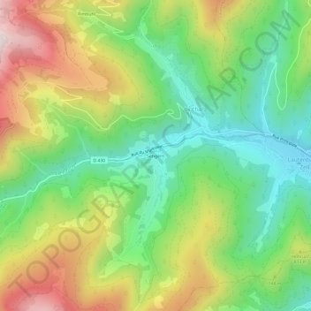 Sengern地形图、海拔、地势
