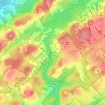 Milltown地形图、海拔、地势
