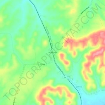 McKinney地形图、海拔、地势