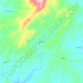盘石村地形图、海拔、地势
