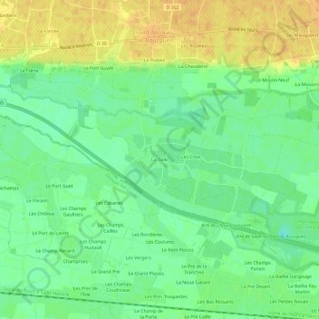 La Taille地形图、海拔、地势