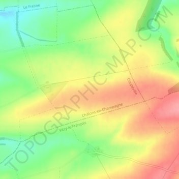 Sans Soucis地形图、海拔、地势