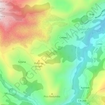 Cueva de los Suspiritos Azules地形图、海拔、地势