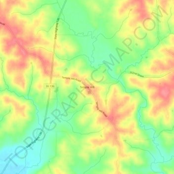 Temple Hill地形图、海拔、地势