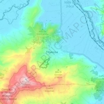 Tibasosa地形图、海拔、地势