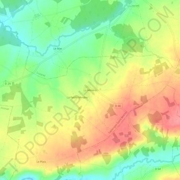 La Minière地形图、海拔、地势