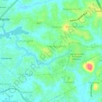 Pelengahahena Junction地形图、海拔、地势