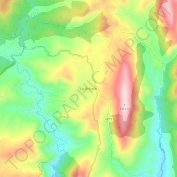 Las Bellostas地形图、海拔、地势