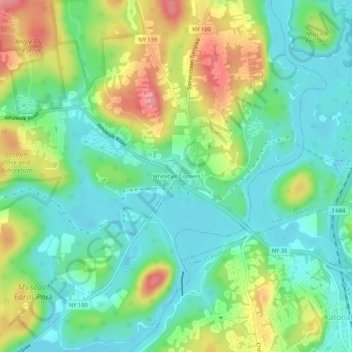 Whitehall Corners地形图、海拔、地势