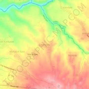 Catandala地形图、海拔、地势