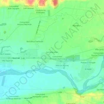 Las Araucarias地形图、海拔、地势
