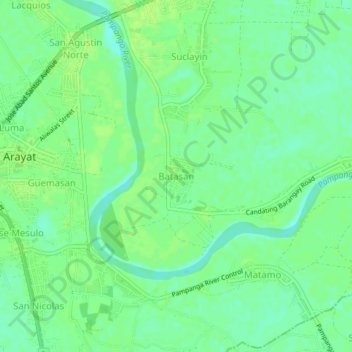 Batasan地形图、海拔、地势