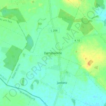 Dammwolde地形图、海拔、地势