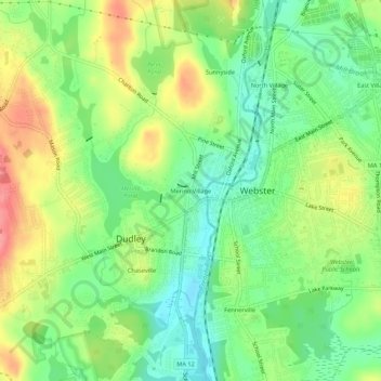 Merino Village地形图、海拔、地势