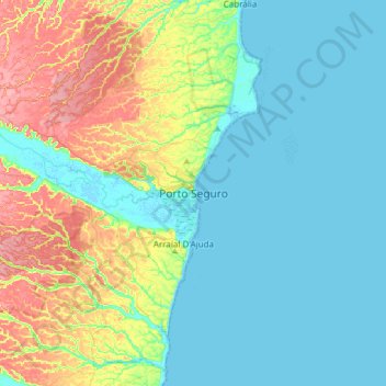 Porto Seguro地形图、海拔、地势